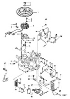 Маховик / Катушка зажигания 4-Х ТАКТНОГО ПЛМ MERCURY 15 Carb(2CYL) Серийный номер от 0R235949 и выше