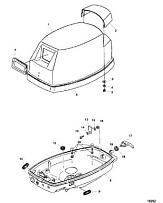 Капот 2-х тактного ПЛМ MERCURY 9.9 M TMC Серийный номер от 0N059858 и выше