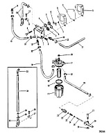 Топливный насос и топливная линия 2-х тактного ПЛМ MERCURY 40 M Серийный номер от 8064750 и выше