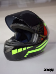 Шлем интеграл HETOSHI XD1-225 цв. Черно-зеленый  р. XXXL